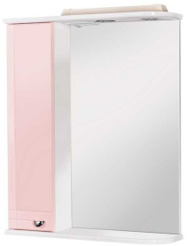 Шкаф-зеркало Домино Блик 55 Эл. левый (розовый) в Астрахани 0