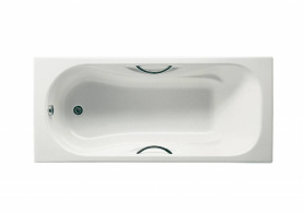 Чугунная ванна Roca Malibu 160x70 2334G0000 с противоскольжением, с отверстиями для ручек в Астрахани 1