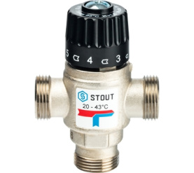 Термостатический смесительный клапан для систем отопления и ГВС 3/4 НР 20-43° STOUT SVM-0020-164320 в Астрахани 1