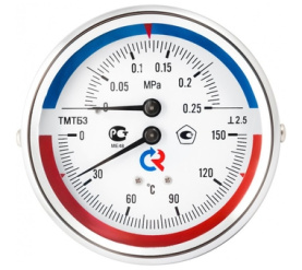Термоманометр 80 мм, ТМТБ-31Р.1(0-120С)(0-0,6MPa)G12.2,5 ТИП - ТМТБ-31Р, температур РОСМА 00000002329 в Астрахани 1