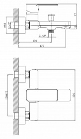 Смеситель для ванны Orange Merci M13-211cr с поворотным изливом, хром в Астрахани 1