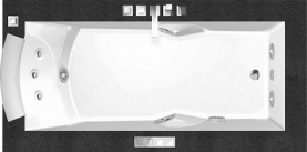 Ванна 180х90см SX со смес, дезинф. и подсветкой бел/хром/венге JACUZZI 9F43-344A в Астрахани 0