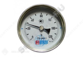 Термометр биметаллический Метер ТБ63 120C Дк 63 L=80 в Астрахани 0
