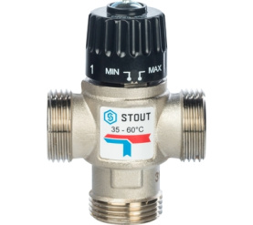 Термостатический смесительный клапан для сиcтем отопления и ГВС 1 НР 35-60° STOUT SVM-0020-256025 в Астрахани 2