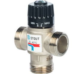 Термостатический смесительный клапан для систем отопления и ГВС 1 НР 20-43° STOUT SVM-0020-164325 в Астрахани 0