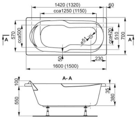 Акриловая ванна Vagnerplast Cavallo 170x75 прямоугольная VPBA170CAV2X-01 в Астрахани 2