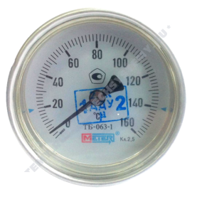 Термометр биметаллический Метер ТБ63 160C Дк 63 L=60 в Астрахани 1