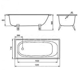 Ванна стальная Estap Classic-A 120x70 прямоугольная в Астрахани 2