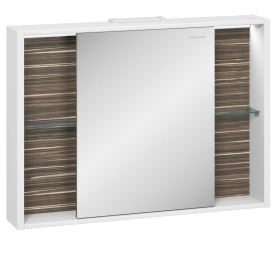 Шкаф зеркальный Белль 100, белый с макассар в Астрахани 0