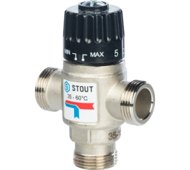 Термостатический смесительный клапан для систем отопления и ГВС 3/4 НР 35-60° STOUT SVM-0020-166020 в Астрахани 0
