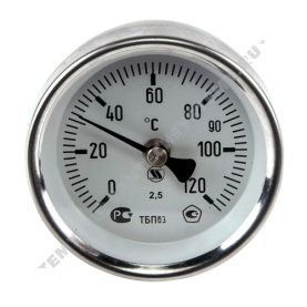 Термометр биметаллический Юмас ТБП63/ТР 120C Дк 63 Дтр 38 накладной в Астрахани 0