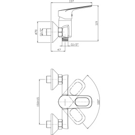 Смеситель BONN (арт. BO31610241) для душа с аксессуарами, карт. 35 мм Zollen в Астрахани 2