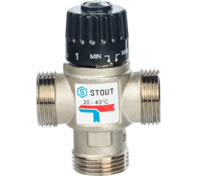 Термостатический смесительный клапан для систем отопления и ГВС 1 НР 20-43° STOUT SVM-0020-164325 в Астрахани 1