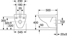 Унитаз подвесной Gustavsberg Nautic 5530 GB115530001000 без крышки сиденья в Астрахани 2