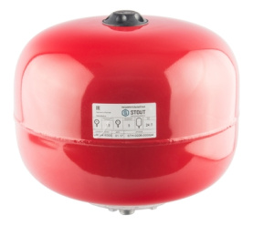 Расширительный бак на отопление 24 л. (цвет красный) STOUT STH-0006-000024 в Астрахани 0
