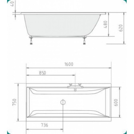 Акриловая ванна Vagnerplast Cavallo 180x80 прямоугольная VPBA180CAV2X-01 в Астрахани 1
