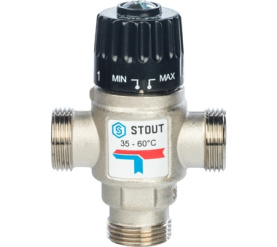 Термостатический смесительный клапан для систем отопления и ГВС 3/4 НР 35-60° STOUT SVM-0020-166020 в Астрахани 1