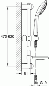 Душевой гарнитур Grohe Mono Euphoria 27266001 600 мм в Астрахани 1