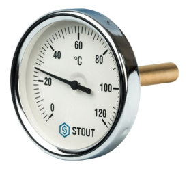 Термометр биметаллический с погружной гильзой. Корпус Dn 80 мм, гильза 75 мм 1 STOUT SIM-0001-807515 в Астрахани 0