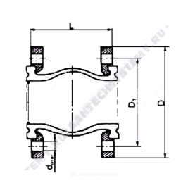 Компенсатор резиновый EPDM DI7240 Ду 125 Ру10/16 бар фл Tecofi DI7240-0125 в Астрахани 1