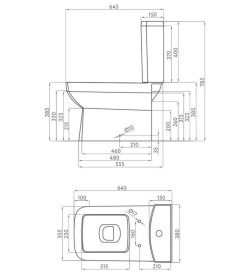 Унитаз-компакт Della Quattro Wood DE511090024, горизонтальный выпуск, 2-реж смыв, сиденье дюропласт с микролифтом (венге) в Астрахани 2