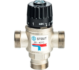 Термостатический смесительный клапан для систем отопления и ГВС 3/4 НР 20-43° STOUT SVM-0020-164320 в Астрахани 2