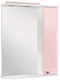 Шкаф-зеркало Домино Блик 55 Эл. правый (розовый) в Астрахани 0