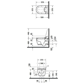 Унитаз подвесной Duravit Me By Starck 2528590000 с креплением (только для SensoWash) в Астрахани 1