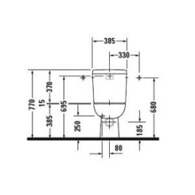 Бачок для унитаза Duravit D-Code 0927100004 кнопка хром, с креплением в Астрахани 2