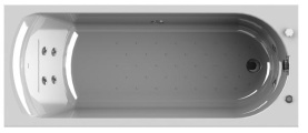 Ванна акриловая с гидромассажем Радомир Кэти 168х70 форсунки хром, фронтальная панель, каркас в Астрахани 0