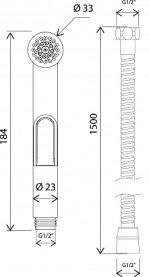 Гигиенический душ со шлангом 150см хром AM.PM F0202000 в Астрахани 2