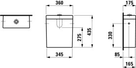 Бачок Laufen Palomba 8.2880.0.400.278.1-LCC белый с механизмом слива в Астрахани 1