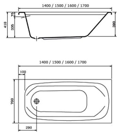 Акриловая ванна Vagnerplast Corona R 160x100 VPBA168CRN3PX-01 в Астрахани 2