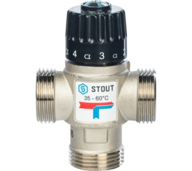 Термостатический смесительный клапан для систем отопления и ГВС 1 НР 35-60°С STOUT SVM-0020-166025 в Астрахани 1