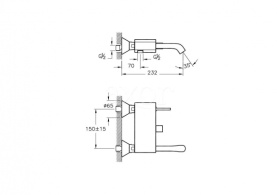 Смеситель для ванны Vitra Mod A41836EXP в Астрахани 1