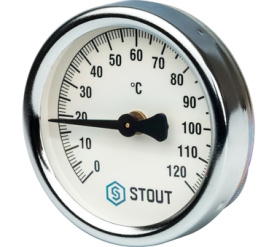 Термометр биметаллический накладной с пружиной. Корпус Dn 63 мм STOUT SIM-0004-630015 в Астрахани 0