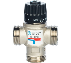 Термостатический смесительный клапан для систем отопления и ГВС 1 НР 20-43° STOUT SVM-0020-254325 в Астрахани 1
