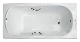 Чугунная ванна Roca Haiti 160x80 2330G000R с противоскольжением, с отверстиями для ручек в Астрахани 0