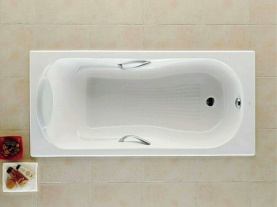 Ванна чугунная Roca Haiti 150x80 модель с отверстиями под ручки, 23325000R в Астрахани 3