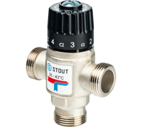 Термостатический смесительный клапан для систем отопления и ГВС 3/4 НР 20-43° STOUT SVM-0020-164320 в Астрахани 0