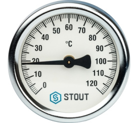 Термометр биметаллический накладной с пружиной. Корпус Dn 63 мм STOUT SIM-0004-630015 в Астрахани 1
