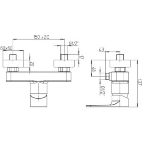 Смеситель PAINI Flat KKCR5112SLMKM для душа хром в Астрахани 1